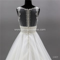 Bridal Sleeveless Crystal Sash Lace ball gown luxury muslimah fairy feather wedding dress